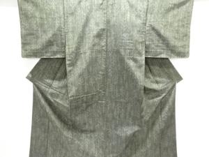 未使用品　抽象模様織り出し手織り紬単衣着物